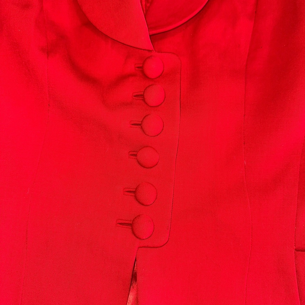 Bold Red Button Front Blazer‎ Women's Tailored Jacket Career Formal Occasion - Picture 5 of 5